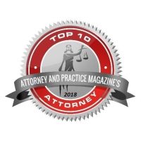 Badge for Top 10 Attorney (2018) in Attorney and Practice Magazines 